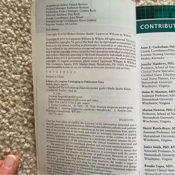 Nursing Diagnosis Pocket Guide 2nd Edition Paperback Ralph/Taylor Copyright 2014 - Picture 5 of 6